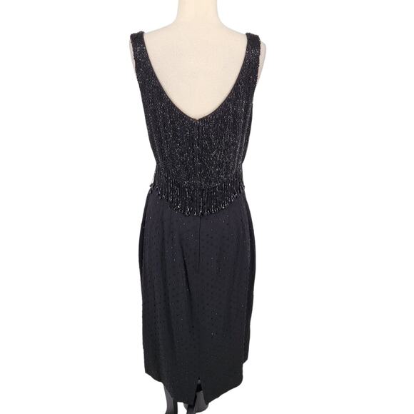 Vintage 50s 60s Hand Beaded Cocktail Dress British Crown Colony of Hong Kong - Picture 4 of 12